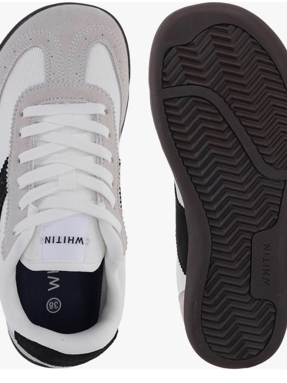 WHITIN Women's White Gray and Black Retro Athletic Sneakers